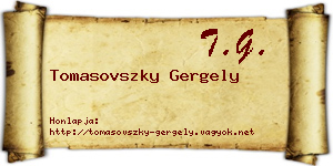 Tomasovszky Gergely névjegykártya